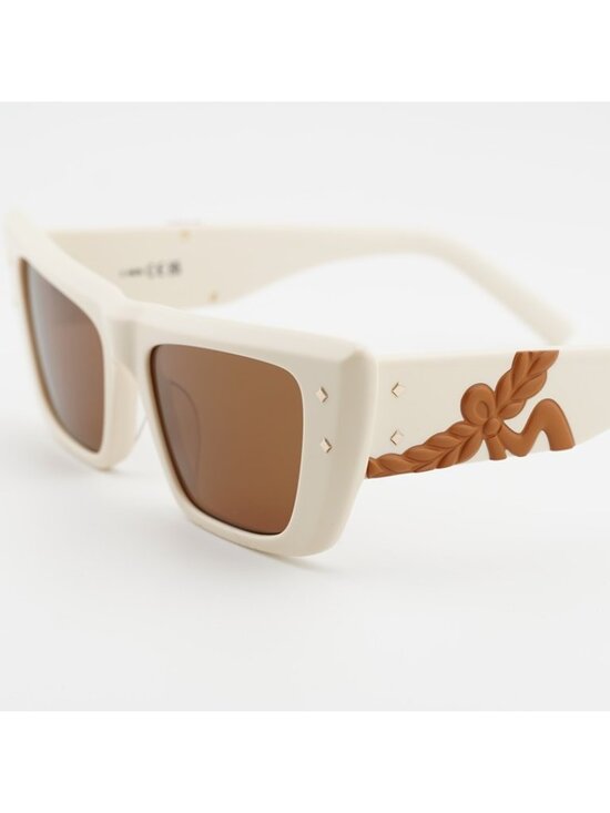 MCM MW0021 25J Sunglasses White Cat Eye Frame, Brown Lenses main image 8